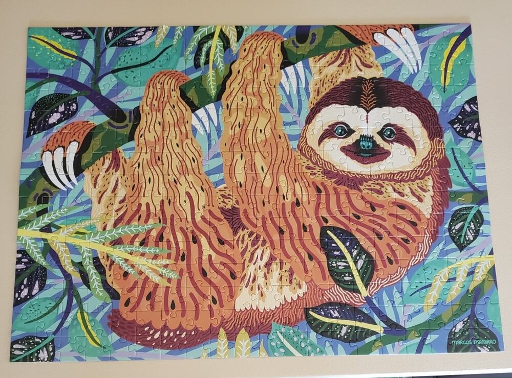 Sloth Puzzle 300 Pieces Endangered Species Facts Poster Complete Flaw on 1 Piece